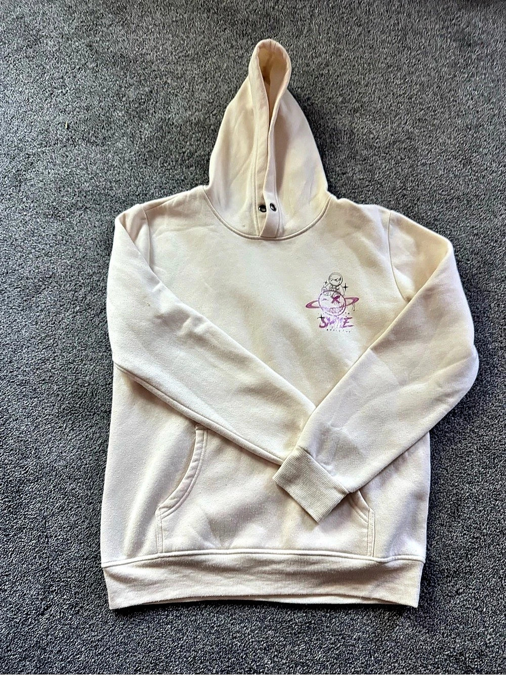Woman’s Graphic Pullover Hoodie in Cream